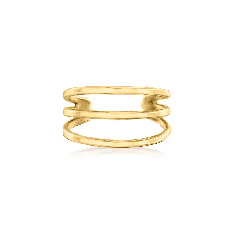 Timeless Elegance, Temporary Discounts – Act Fast Canaria 10kt Yellow Gold 3-Row Ear Cuff