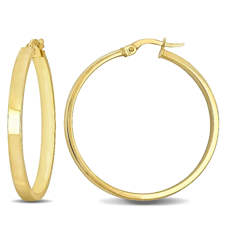 Save On Luxury Jewelry Pieces – Limited-Time Offers Mimi & Max 35mm Flat Edge Hoop Earrings in 14k Yellow Gold