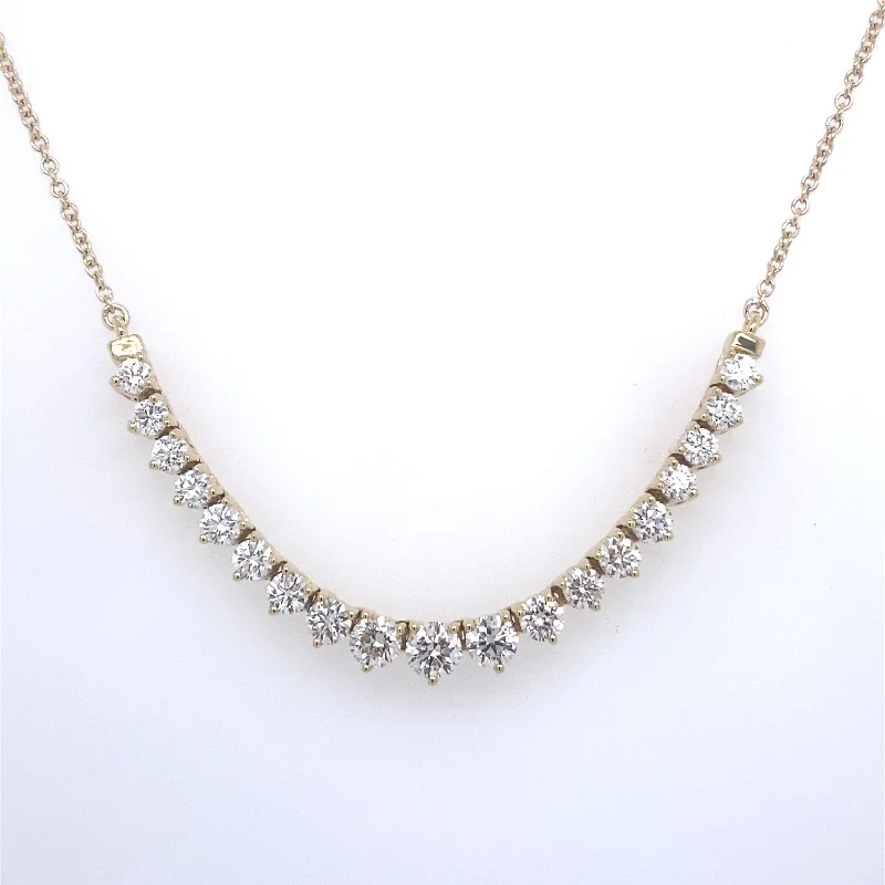 The Perfect Jewelry Piece At The Perfect Discount Bremer Jewelry 18K Yellow Gold Round Shape Diamonds Smile Pendant (1.55ctw)