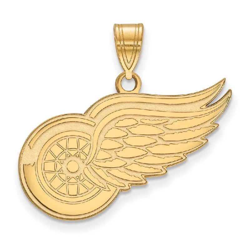 Jewelry Sale Alert – Shop Timeless Elegance Today SS 14k Yellow Gold Plated NHL Detroit Red Wings Large Pendant