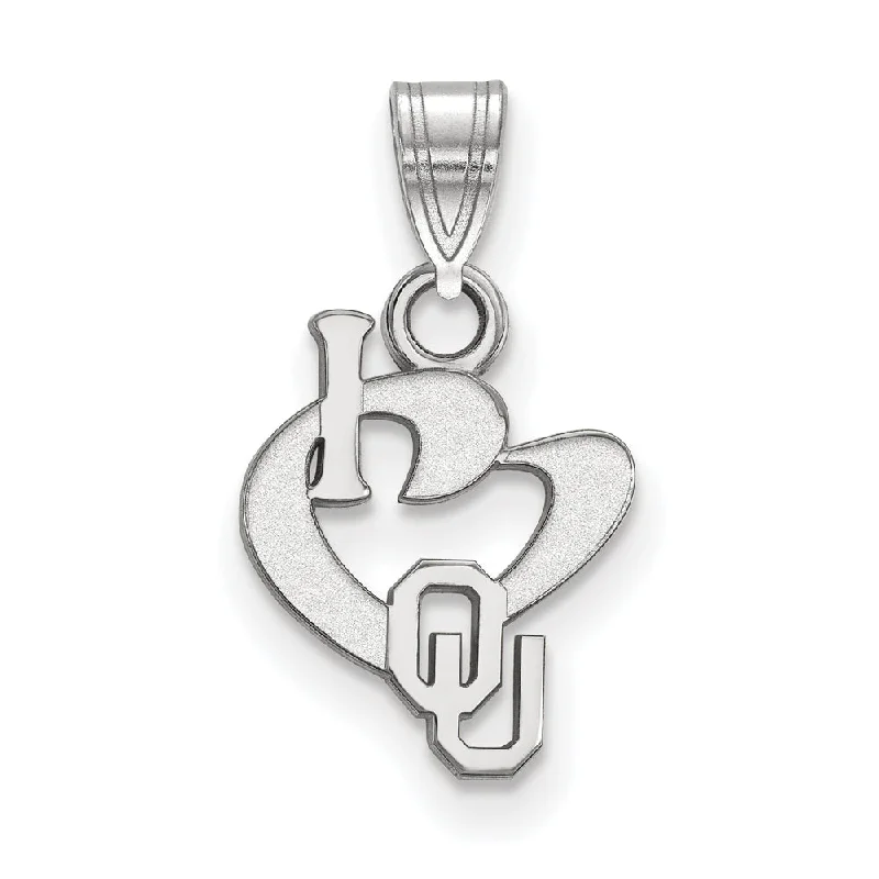 Unmissable Jewelry Sale – Shop Before It's Too Late Sterling Silver U. of Oklahoma Small I Love Logo Pendant